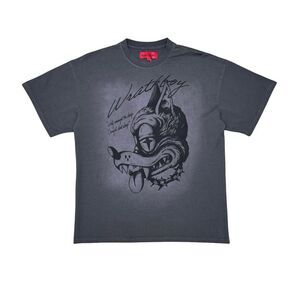 Wrathboy Men's DK Grey Wolf Head Gothic Crew Neck T-Shirt WB04-101